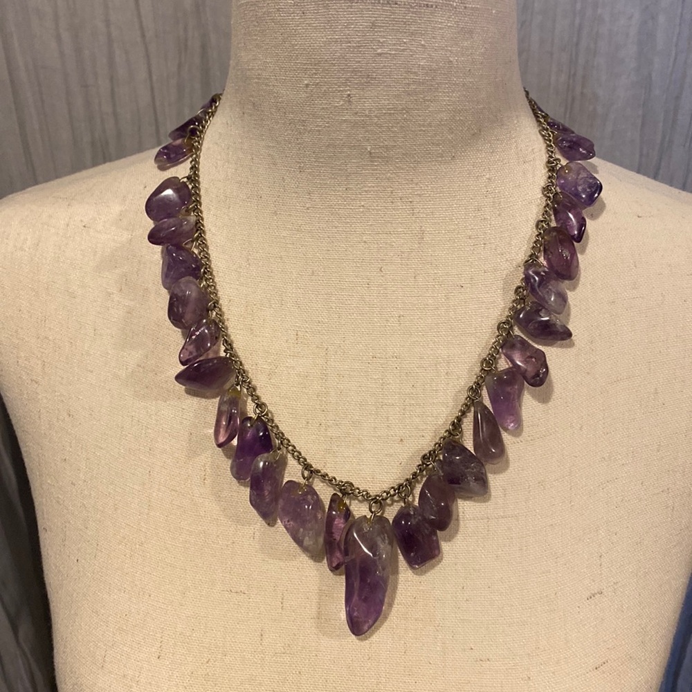 Vintage Chunky Amethyst Necklace